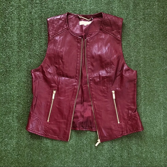 Calvin Klein Burgundy Leatherlike Vest 